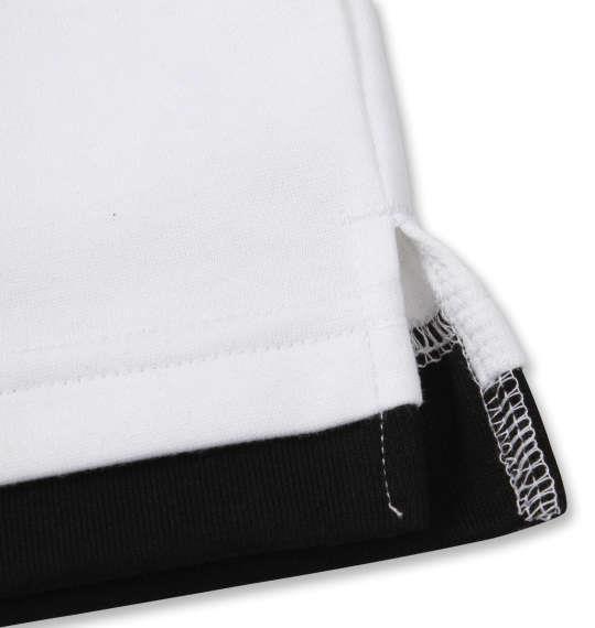 大きいサイズ メンズ BEAUMERE T/Cダンボール フェイクレイヤード 長袖 Tシャツ ホワイト × ブラック 1258-1350-1 3L 4L 5L 6L