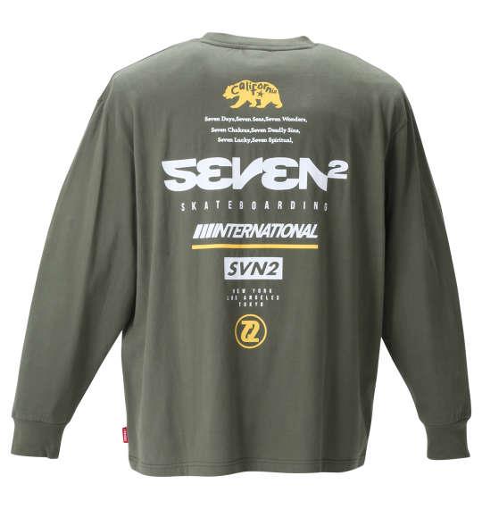 大きいサイズ メンズ SEVEN2 長袖 Tシャツ カーキ 1268-1300-1 3L 4L 5L 6L