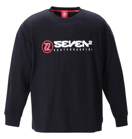 大きいサイズ メンズ SEVEN2 長袖 Tシャツ ブラック 1268-1300-2 3L 4L 5L 6L