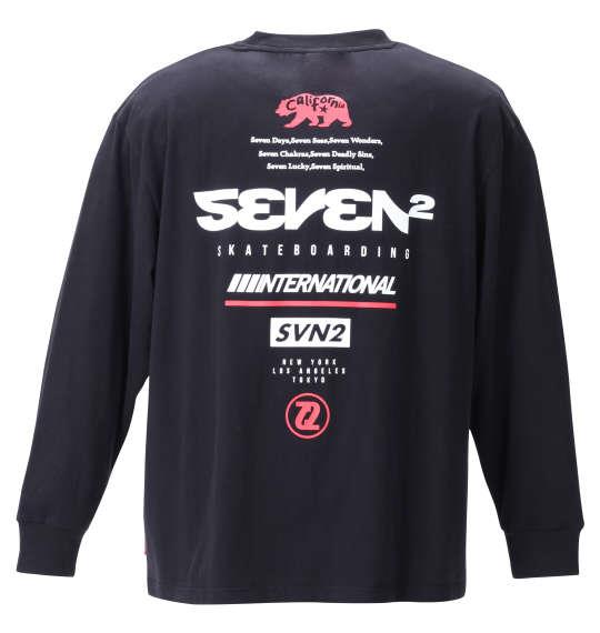 大きいサイズ メンズ SEVEN2 長袖 Tシャツ ブラック 1268-1300-2 3L 4L 5L 6L