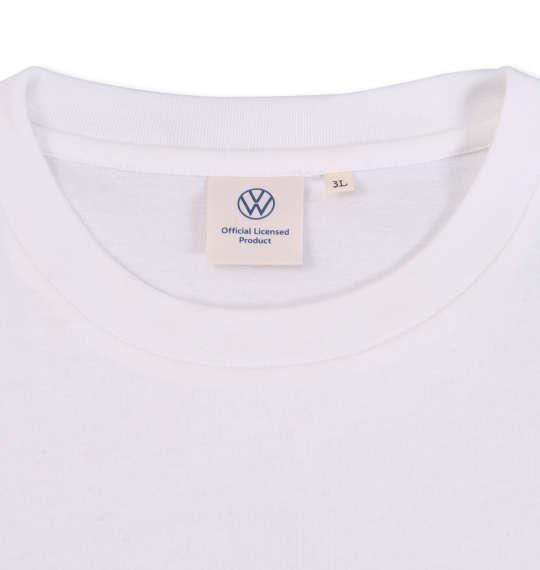 大きいサイズ メンズ VOLKSWAGEN 天竺 長袖 Tシャツ ホワイト 1268-1350-1 3L 4L 5L 6L 8L