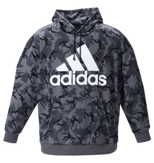 大きいサイズ メンズ adidas カモフラ柄 スウェット プル パーカー グレーシックス 1276-1370-2 3XO 4XO 5XO 6XO 7XO 8XO