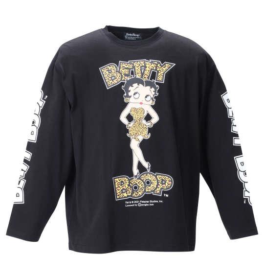 大きいサイズ メンズ BETTY BOOP 天竺プリント 長袖 Tシャツ ブラック 1278-1325-2 3L 4L 5L 6L