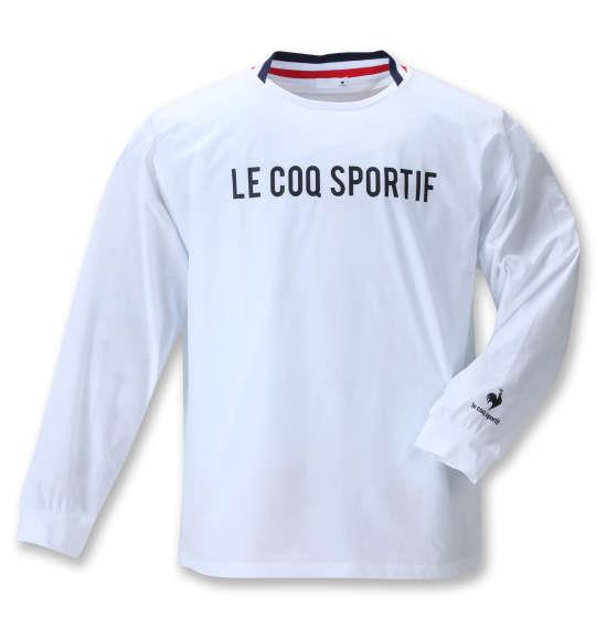 大きいサイズ メンズ LE COQ SPORTIF ドライテック 長袖 Tシャツ ホワイト 1278-1330-1 2L 3L 4L 5L 6L