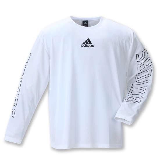 大きいサイズ メンズ adidas 長袖 Tシャツ ホワイト 1278-1361-1 3XO 4XO 5XO 6XO 7XO 8XO