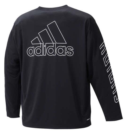 大きいサイズ メンズ adidas 長袖 Tシャツ ブラック 1278-1361-2 3XO 4XO 5XO 6XO 7XO 8XO