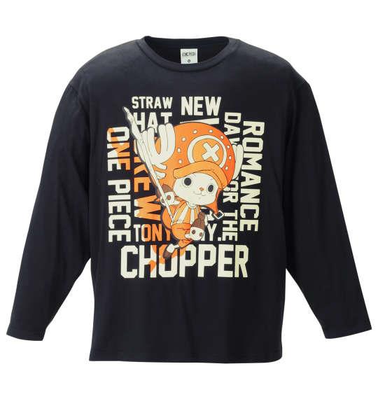 大きいサイズ メンズ ONE PIECE 天竺 長袖 Tシャツ ブラック 1278-1390-2 3L 4L 5L 6L 8L