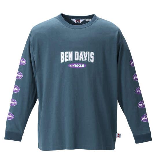 大きいサイズ メンズ BEN DAVIS 天竺 長袖 Tシャツ グレイッシュグリーン 1278-1621-1 3L 4L 5L 6L