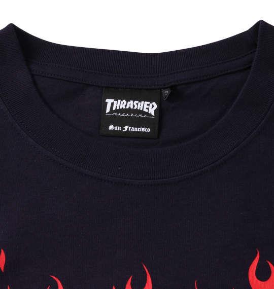 大きいサイズ メンズ THRASHER 長袖 Tシャツ ネイビー 1278-1650-1 3L 4L 5L 6L 8L