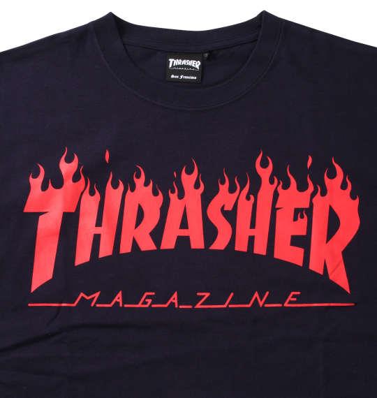 大きいサイズ メンズ THRASHER 長袖 Tシャツ ネイビー 1278-1650-1 3L 4L 5L 6L 8L