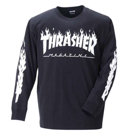 大きいサイズ メンズ THRASHER 長袖 Tシャツ ブラック 1278-1650-2 3L 4L 5L 6L 8L