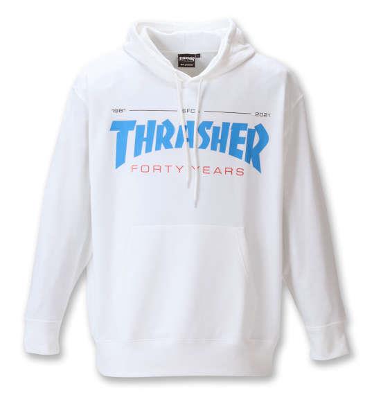 大きいサイズ メンズ THRASHER プル パーカー ホワイト 1278-1651-1 3L 4L 5L 6L 8L