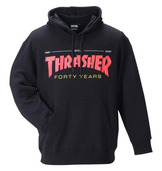 大きいサイズ メンズ THRASHER プル パーカー ブラック 1278-1651-2 3L 4L 5L 6L 8L