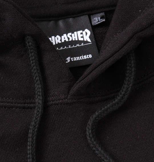 大きいサイズ メンズ THRASHER プル パーカー ブラック 1278-1651-2 3L 4L 5L 6L 8L