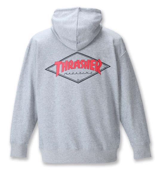 大きいサイズ メンズ THRASHER フルジップ パーカー ヘザーグレー 1278-1652-1 3L 4L 5L 6L 8L