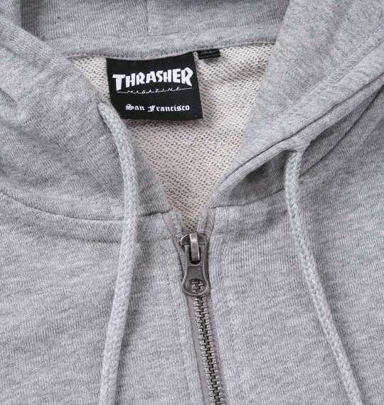 大きいサイズ メンズ THRASHER フルジップ パーカー ヘザーグレー 1278-1652-1 3L 4L 5L 6L 8L