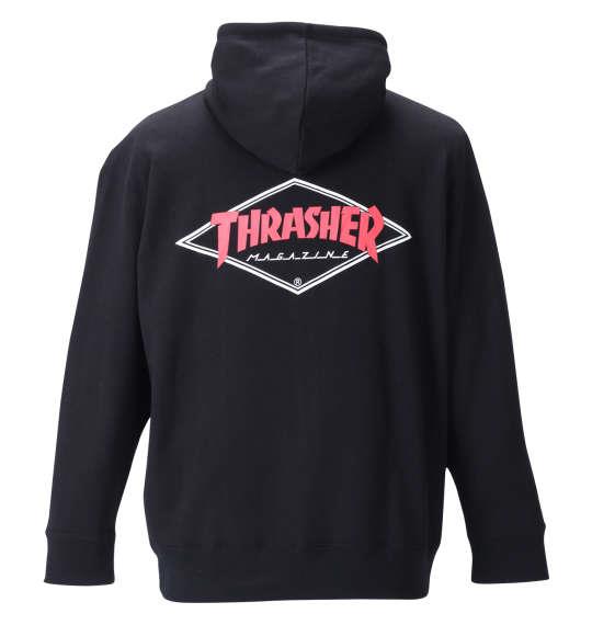 大きいサイズ メンズ THRASHER フルジップ パーカー ブラック 1278-1652-2 3L 4L 5L 6L 8L