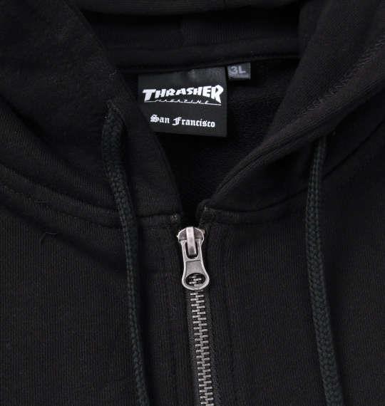 大きいサイズ メンズ THRASHER フルジップ パーカー ブラック 1278-1652-2 3L 4L 5L 6L 8L