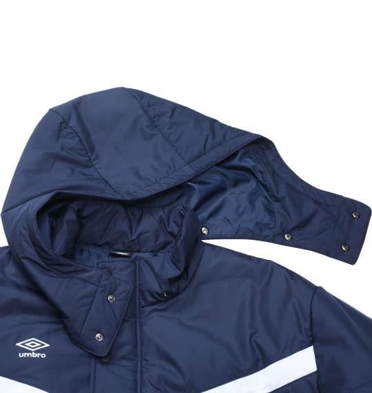 大きいサイズ メンズ UMBRO ロング パデッド コート ネイビー 1273-1340-1 2L 3L 4L 5L 6L