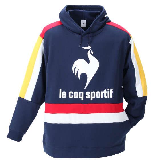 大きいサイズ メンズ LE COQ SPORTIF 裏起毛 スウェット プル パーカー ネイビー 1278-1331-1 2L 3L 4L 5L 6L