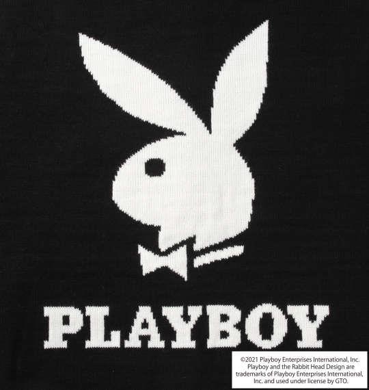 大きいサイズ メンズ PLAYBOY 7G ジャガード フルジップ パーカー セーター ブラック 1278-1336-2 3L 4L 5L 6L