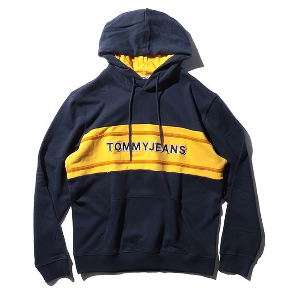 【WEB限定価格】【2021bar】大きいサイズ メンズ TOMMY JEANS トミージーンズ ボーダー柄 プルオーバー パーカー USA直輸入 dm0dm09651