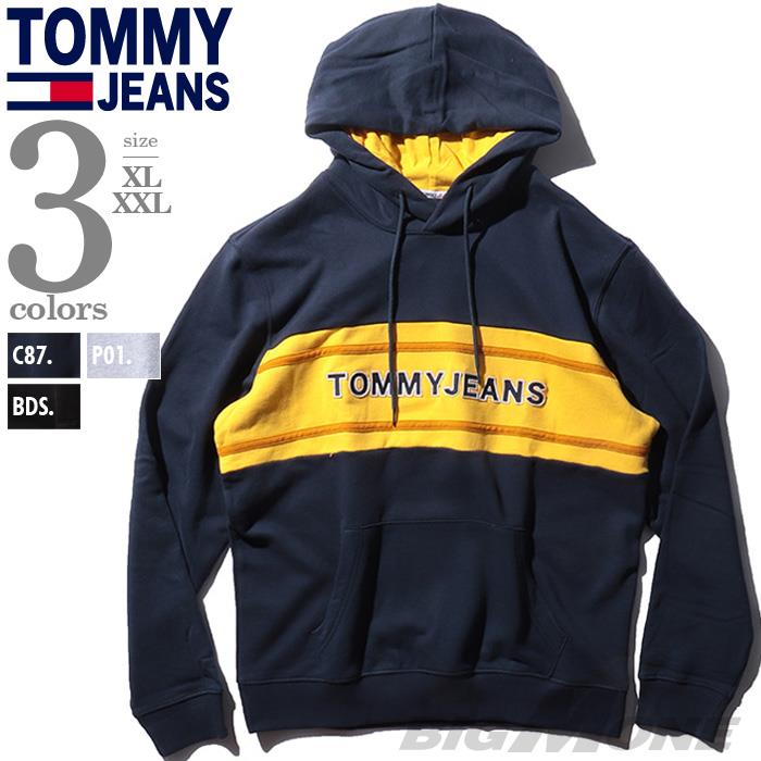 【WEB限定価格】【2021bar】大きいサイズ メンズ TOMMY JEANS トミージーンズ ボーダー柄 プルオーバー パーカー USA直輸入 dm0dm09651