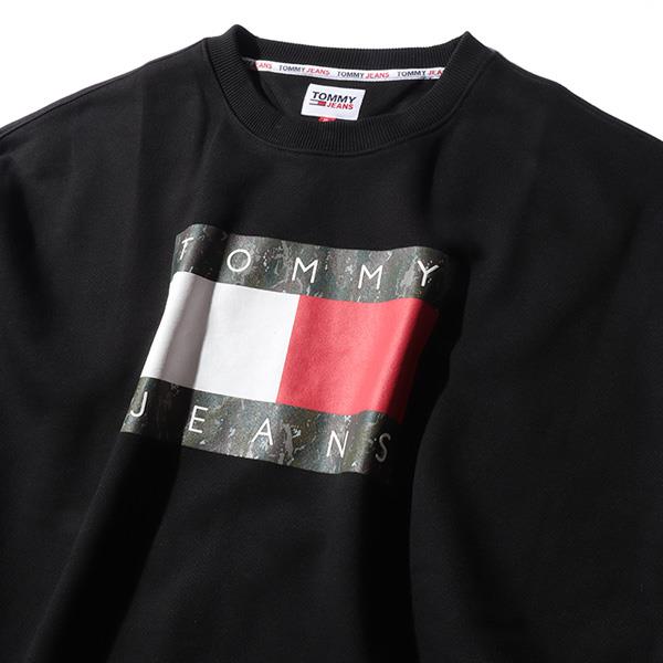 【WEB限定価格】【2021bar】大きいサイズ メンズ TOMMY JEANS トミージーンズ ロゴプリント クルーネック トレーナー CAMO FLAG CREW USA直輸入 dm0dm11008