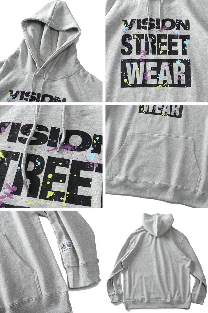 大きいサイズ メンズ VISION STREET WEAR プリント プルオーバー パーカー 1905704