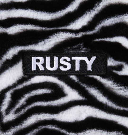 大きいサイズ メンズ RUSTY 総柄プリント ボア フリース ジャケット ゼブラ 1278-1356-1 3L 4L 5L 6L