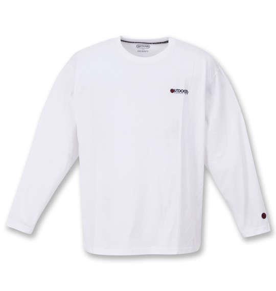 大きいサイズ メンズ OUTDOOR PRODUCTS 天竺 長袖 Tシャツ ホワイト 1258-1370-1 2L 3L 4L 5L 6L 7L 8L