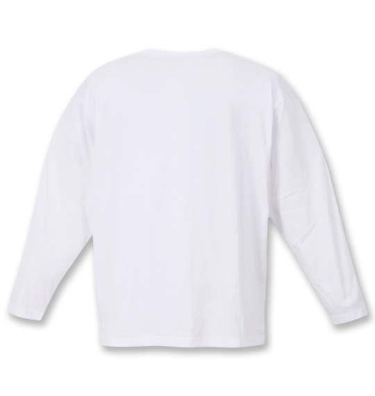 大きいサイズ メンズ OUTDOOR PRODUCTS 天竺 長袖 Tシャツ ホワイト 1258-1370-1 2L 3L 4L 5L 6L 7L 8L