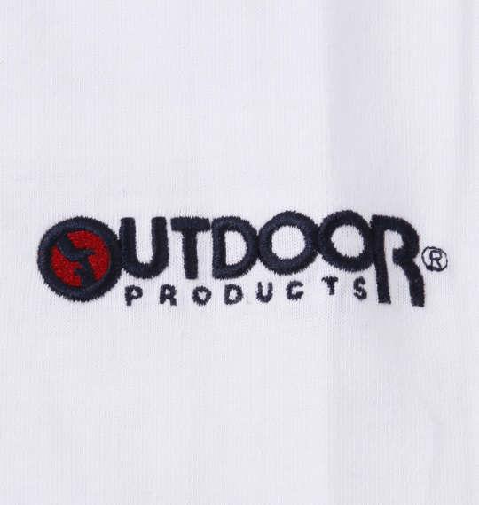 大きいサイズ メンズ OUTDOOR PRODUCTS 天竺 長袖 Tシャツ ホワイト 1258-1370-1 2L 3L 4L 5L 6L 7L 8L