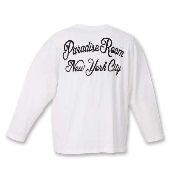 大きいサイズ メンズ SHELTY 天竺 刺繍ポケット付 長袖 Tシャツ オフホワイト 1268-1313-1 3L 4L 5L 6L
