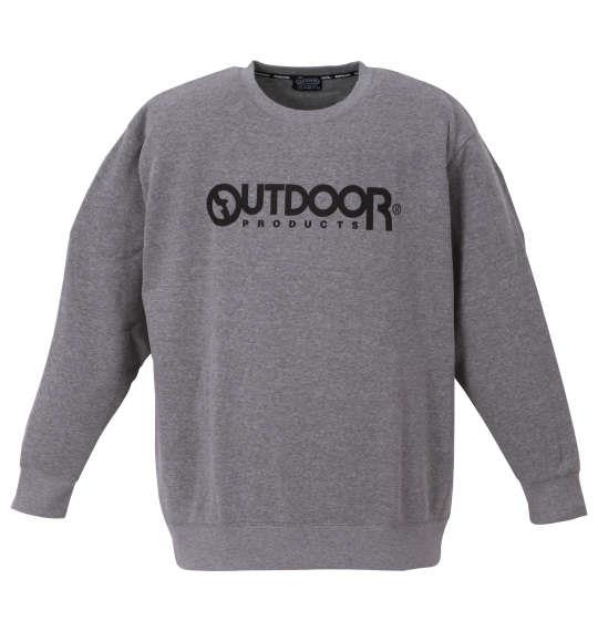 大きいサイズ メンズ OUTDOOR PRODUCTS 裏起毛 クルー トレーナー モクグレー 1258-1371-1 2L 3L 4L 5L 6L 7L 8L