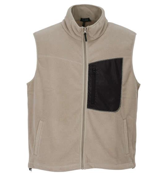 大きいサイズと大きい服のメンズ通販 ビッグエムワン 大きいサイズ メンズ El Fo フリース ベスト ベージュ 1273 1397 3 2l 3l 4l 5l 6l 8l 2l メンズ