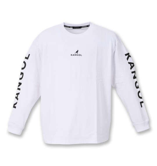 大きいサイズ メンズ KANGOL 天竺 長袖 Tシャツ オフホワイト 1278-1600-1 2L 3L 4L 5L 6L 8L