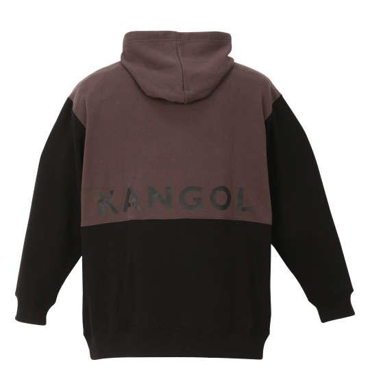 大きいサイズ メンズ KANGOL 裏毛 バイカラー プル パーカー ブラウン 1278-1603-2 2L 3L 4L 5L 6L 8L