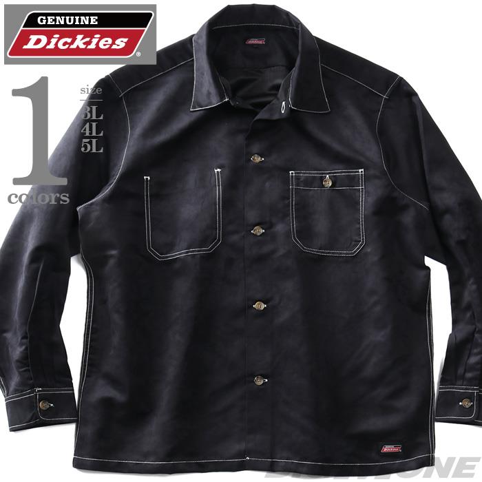 大きいサイズ メンズ GENUINE Dickies Gディッキーズ ポリスエード 配色 ステッチ シャツ 1460-5022