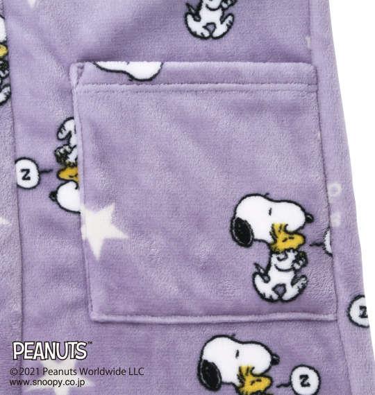 大きいサイズ メンズ PEANUTS SNOOPY プレミアム ふわもこ星柄 半纏 パープル 1279-1331-1 3L 5L