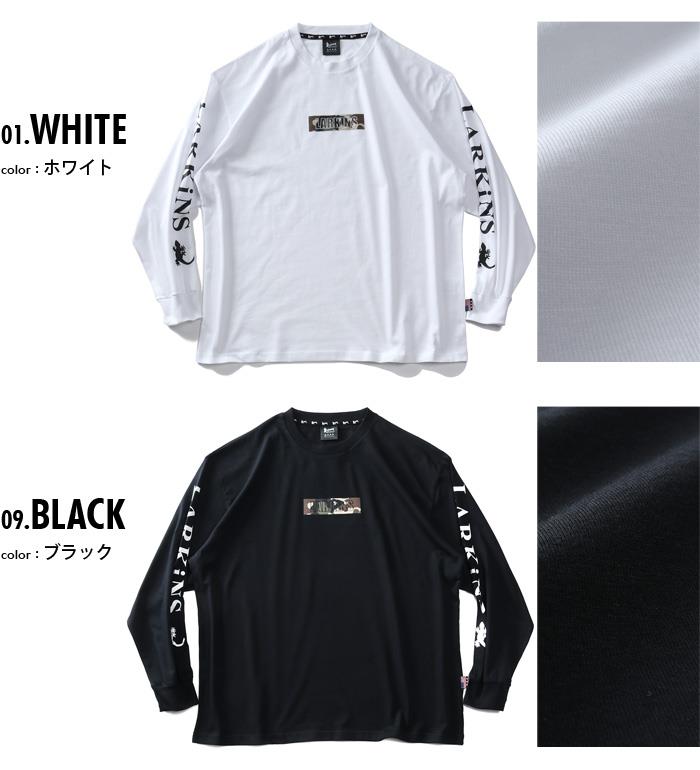 【stbr】大きいサイズ メンズ LARKiNS ラーキンス ボックスロゴ プリント 長袖 Tシャツ ロンＴ l2039-164