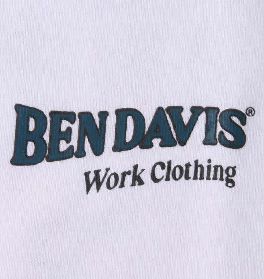 大きいサイズ メンズ BEN DAVIS カーエンジニアプリント 長袖 Tシャツ ホワイト 1278-2161-1 3L 4L 5L 6L