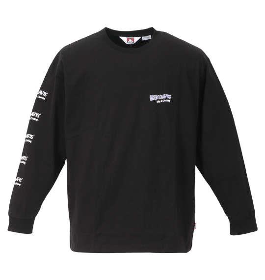 大きいサイズ メンズ BEN DAVIS カーエンジニアプリント 長袖 Tシャツ ブラック 1278-2161-2 3L 4L 5L 6L