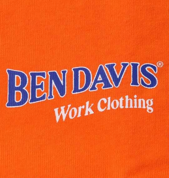大きいサイズ メンズ BEN DAVIS カーエンジニアプリント 長袖 Tシャツ オレンジ 1278-2161-3 3L 4L 5L 6L