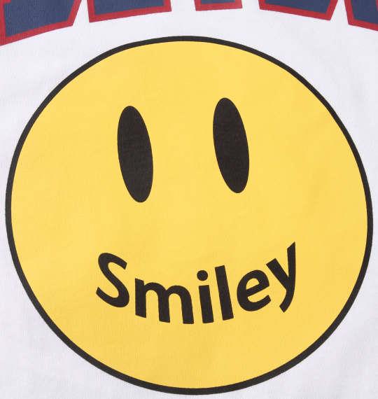 【キャラ】大きいサイズ メンズ SMILEY FACE カレッジスマイル 半袖 Tシャツ ホワイト 1278-2246-1 3L 4L 5L 6L