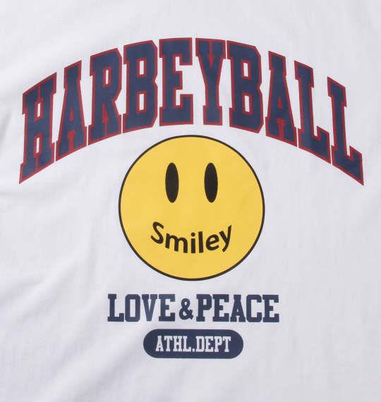 【キャラ】大きいサイズ メンズ SMILEY FACE カレッジスマイル 半袖 Tシャツ ホワイト 1278-2246-1 3L 4L 5L 6L