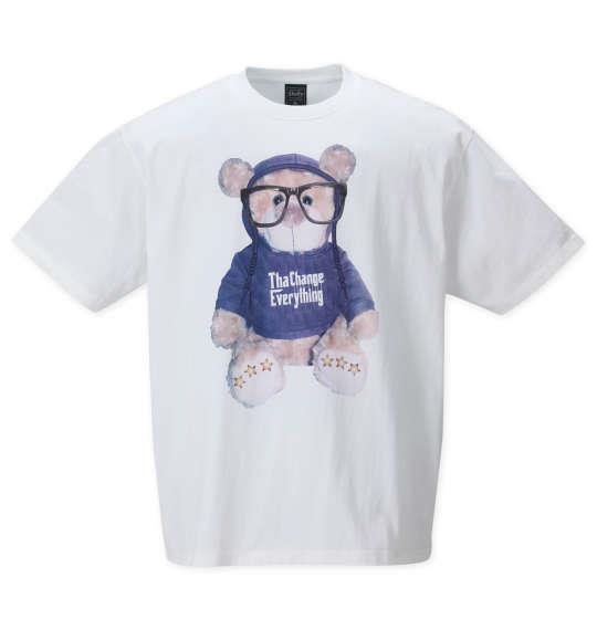 【キャラ】大きいサイズ メンズ SHELTY ベアー プリント 半袖 Tシャツ オフホワイト 1268-2200-1 3L 4L 5L 6L 8L