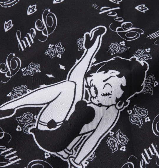 大きいサイズ メンズ BETTY BOOP 昇華プリント 接触冷感 オープンカラー 半袖 シャツ ブラック 1277-2220-1 3L 4L 5L 6L 8L