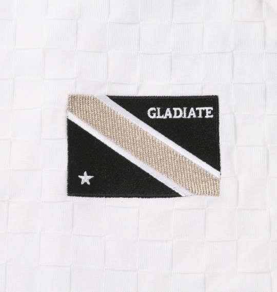 【ゴルフ】大きいサイズ メンズ GLADIATE 刺繍 ブロック ジャガード 半袖 ポロシャツ ホワイト 1258-2261-1 3L 4L 5L 6L