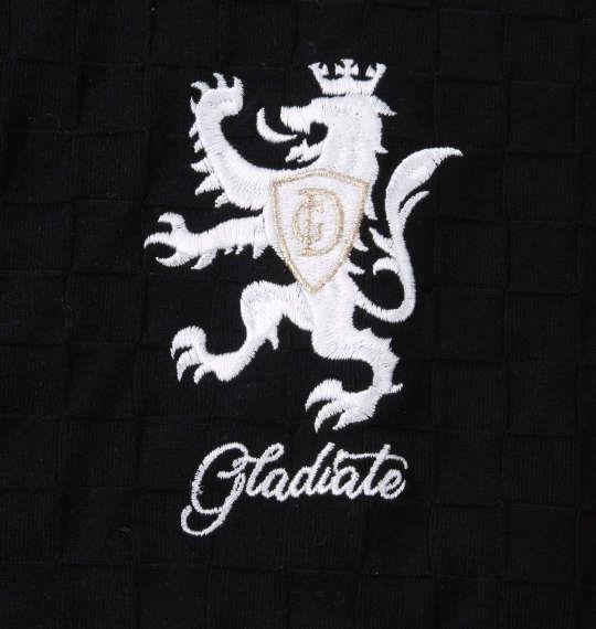 大きいサイズ メンズ GLADIATE 刺繍 ブロック ジャガード 半袖 ポロシャツ ブラック 1258-2261-2 3L 4L 5L 6L